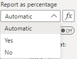 Report as percentage